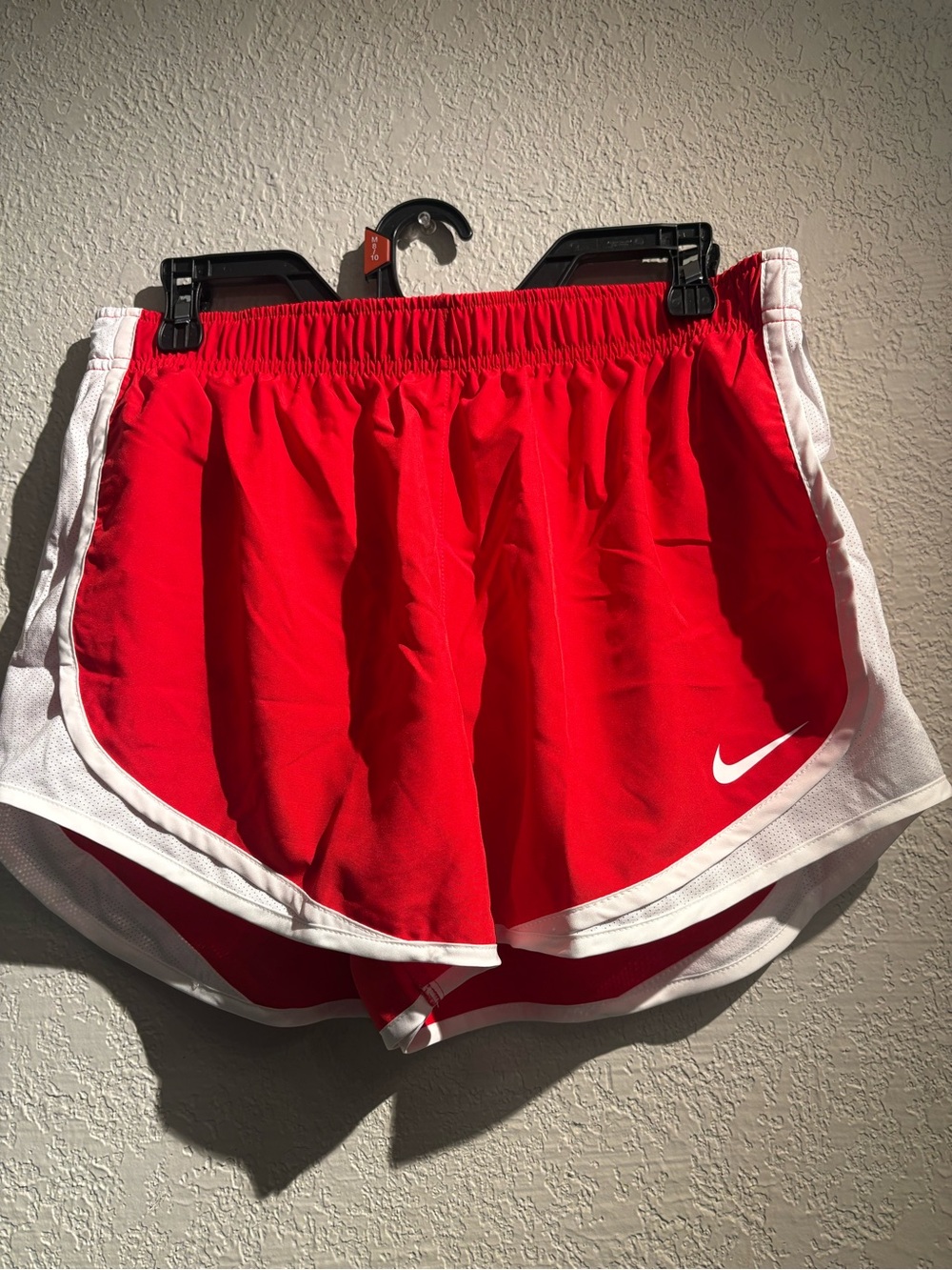 Nike Red Women’s Athletic Shorts with White Trim
